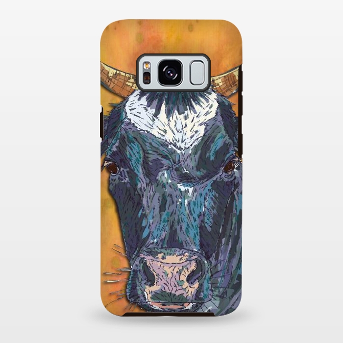 Galaxy S8 plus StrongFit Cow in Yellow by Lotti Brown