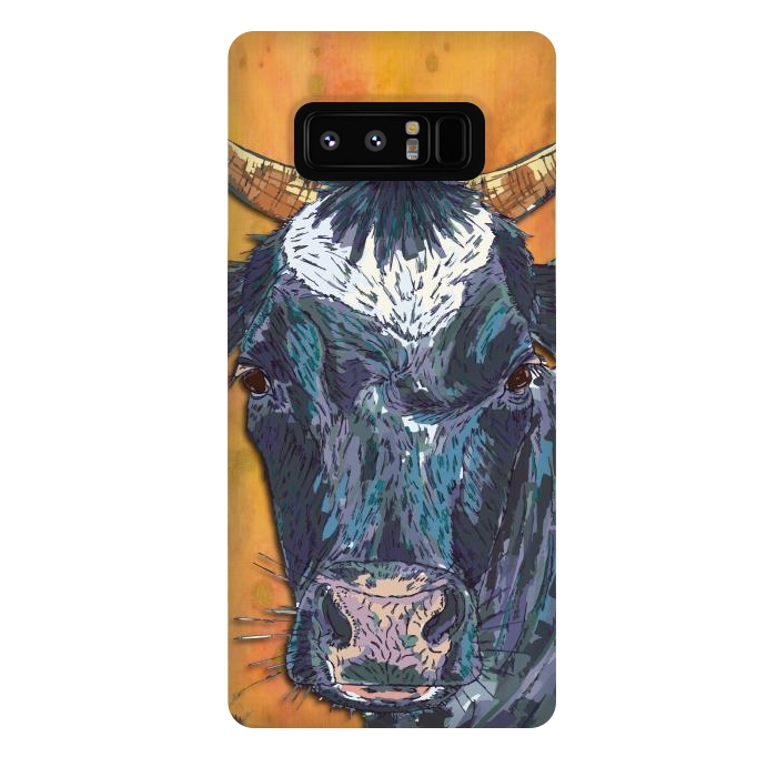 Galaxy Note 8 StrongFit Cow in Yellow by Lotti Brown