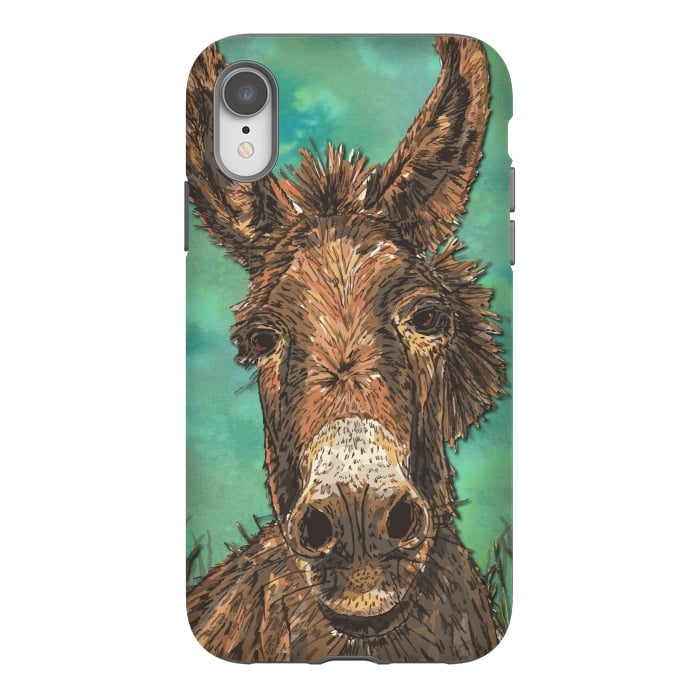 iPhone Xr StrongFit Little Brown Donkey by Lotti Brown