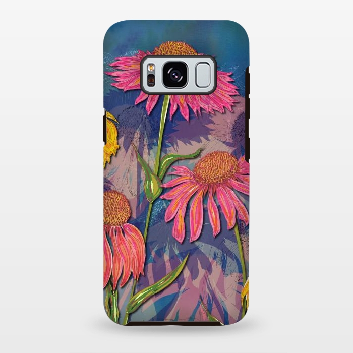 Galaxy S8 plus StrongFit Pink Coneflowers by Lotti Brown