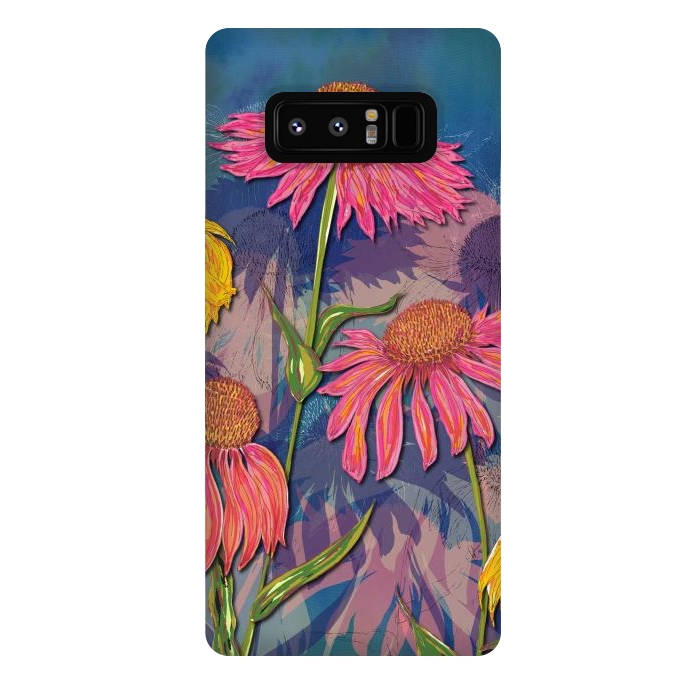 Galaxy Note 8 StrongFit Pink Coneflowers by Lotti Brown