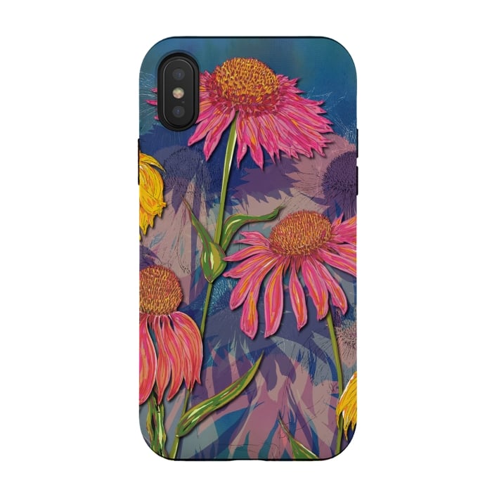 iPhone Xs / X StrongFit Pink Coneflowers by Lotti Brown