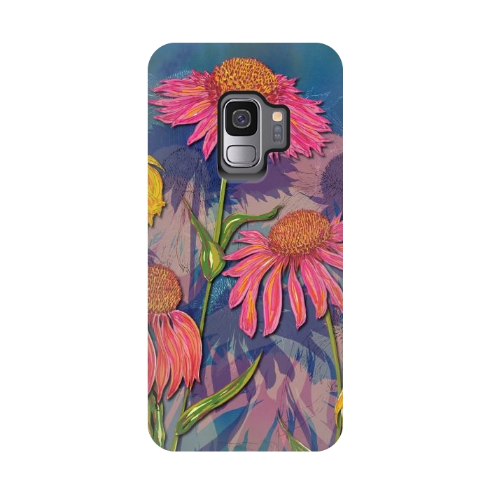 Galaxy S9 StrongFit Pink Coneflowers by Lotti Brown