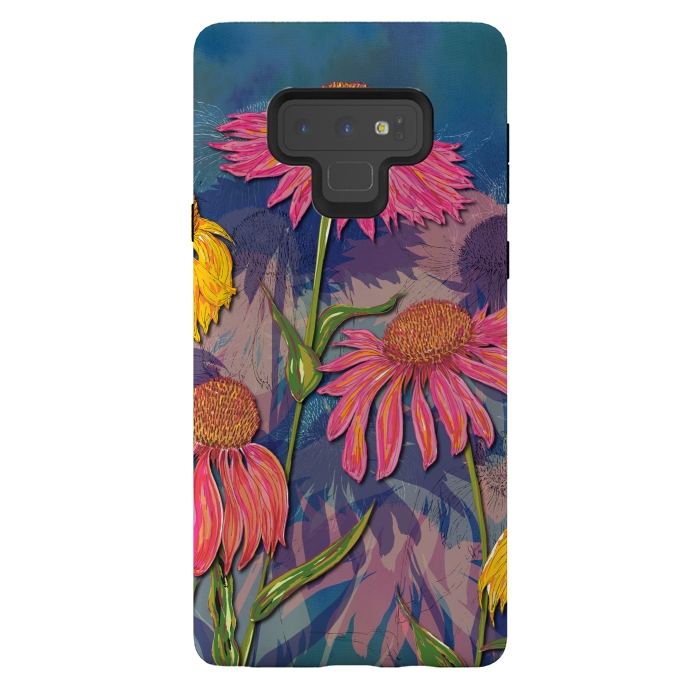 Galaxy Note 9 StrongFit Pink Coneflowers by Lotti Brown