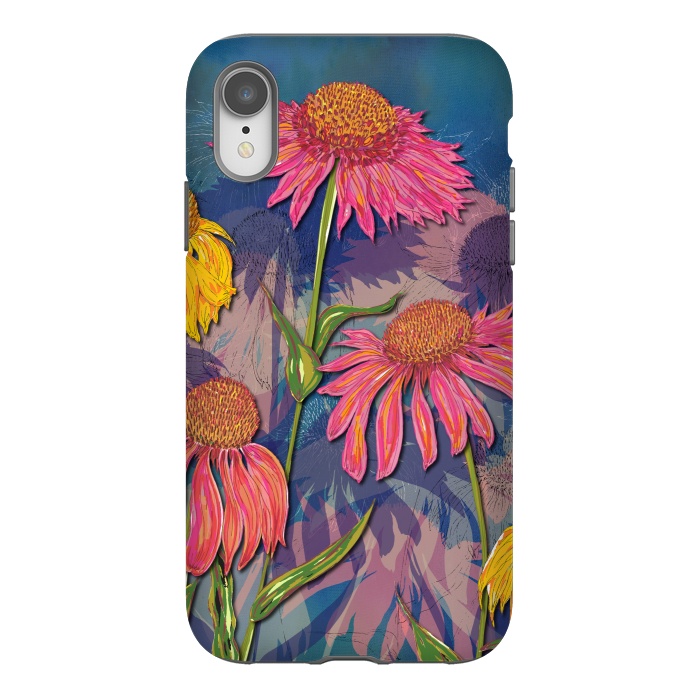 iPhone Xr StrongFit Pink Coneflowers by Lotti Brown