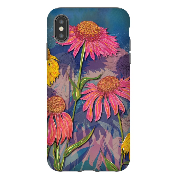 iPhone Xs Max StrongFit Pink Coneflowers by Lotti Brown
