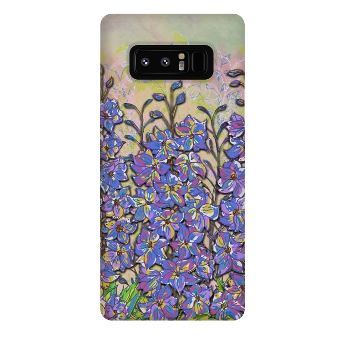 Galaxy Note 8 StrongFit Darling Delphiniums by Lotti Brown