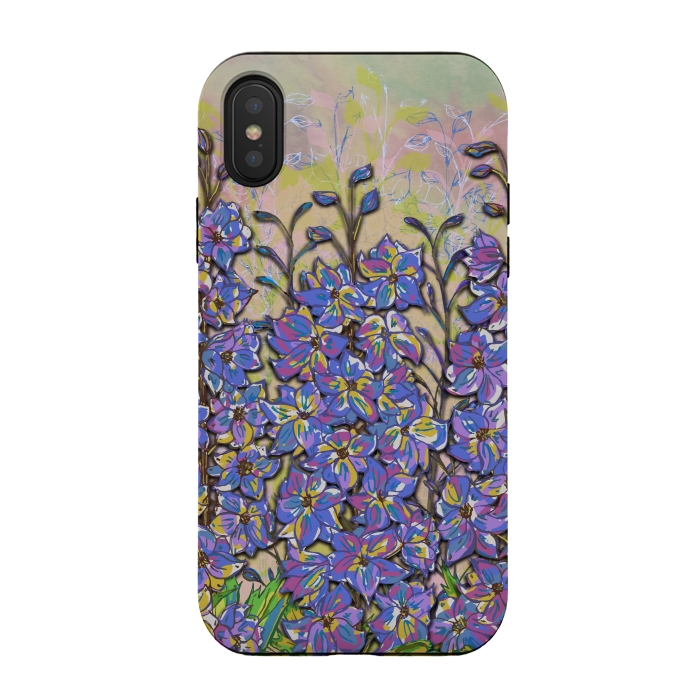 iPhone Xs / X StrongFit Darling Delphiniums by Lotti Brown