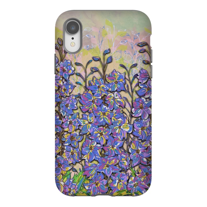 iPhone Xr StrongFit Darling Delphiniums by Lotti Brown