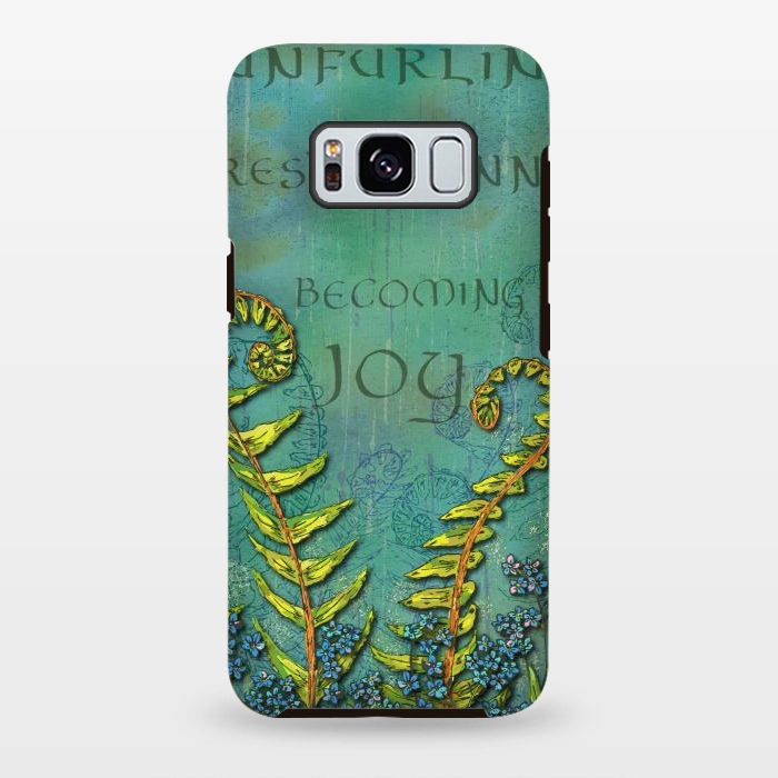 Galaxy S8 plus StrongFit Becoming Joy - Ferns Unfurling by Lotti Brown