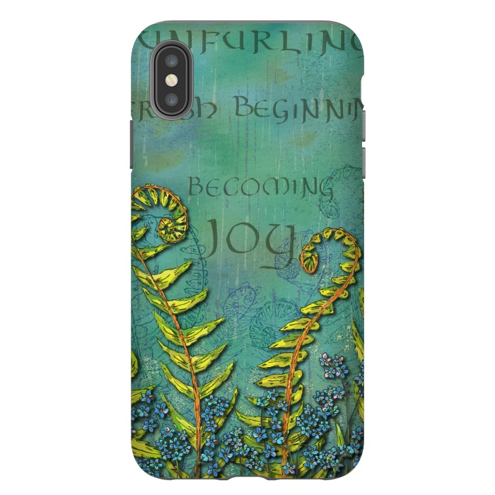 iPhone Xs Max StrongFit Becoming Joy - Ferns Unfurling by Lotti Brown