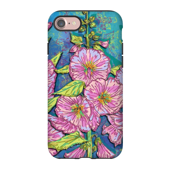 iPhone 7 StrongFit Hollyhocks by Lotti Brown