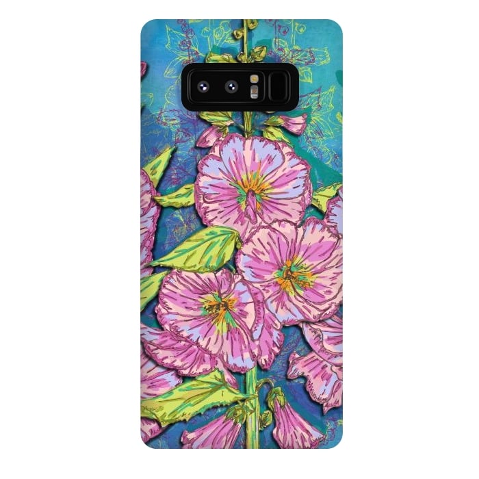 Galaxy Note 8 StrongFit Hollyhocks by Lotti Brown