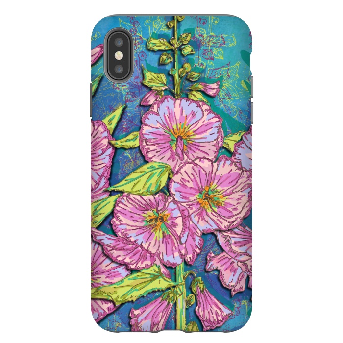 iPhone Xs Max StrongFit Hollyhocks by Lotti Brown