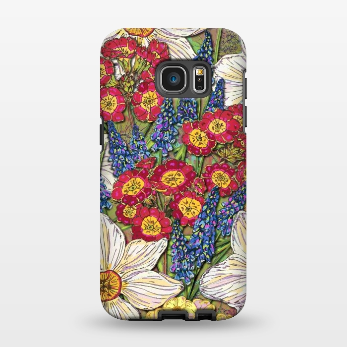 Galaxy S7 EDGE StrongFit Spring Flowers by Lotti Brown
