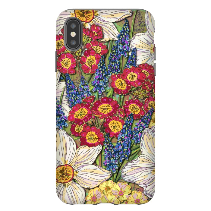 iPhone Xs Max StrongFit Spring Flowers by Lotti Brown