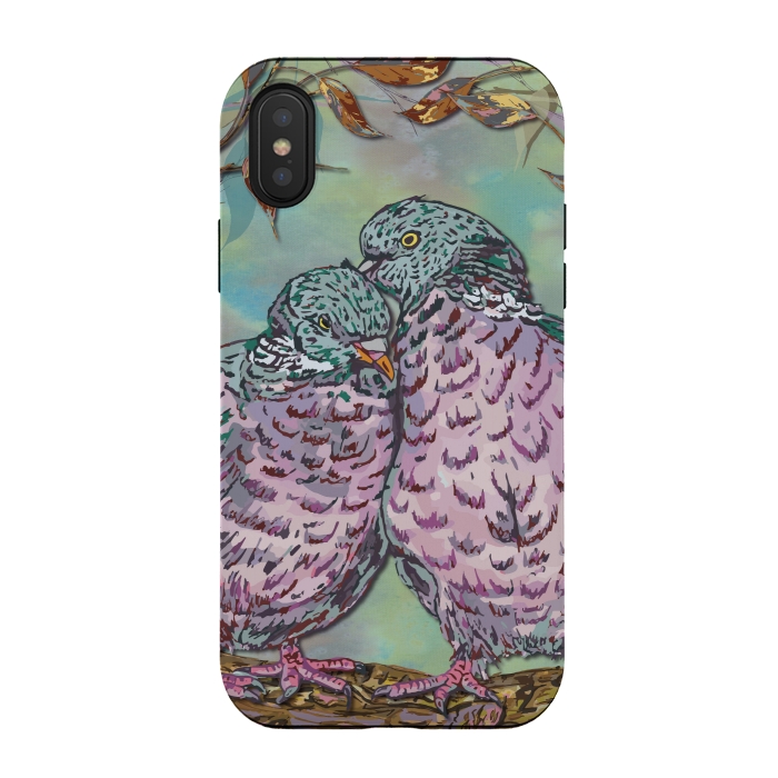 iPhone Xs / X StrongFit Loving Ring Doves by Lotti Brown