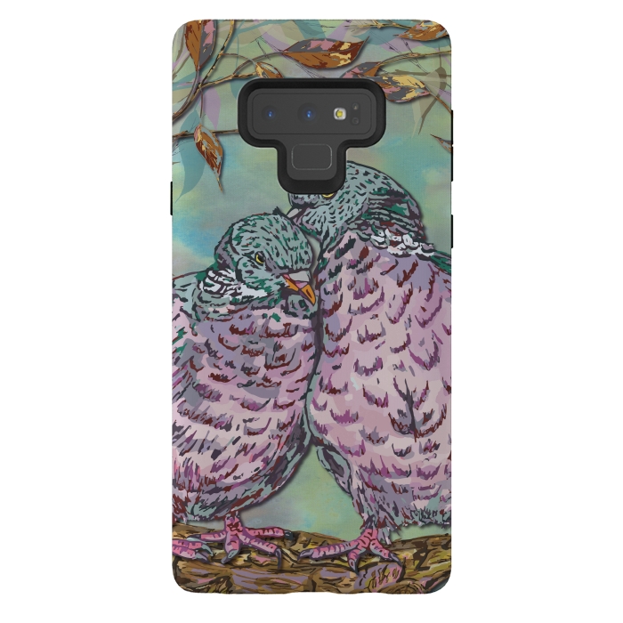 Galaxy Note 9 StrongFit Loving Ring Doves by Lotti Brown