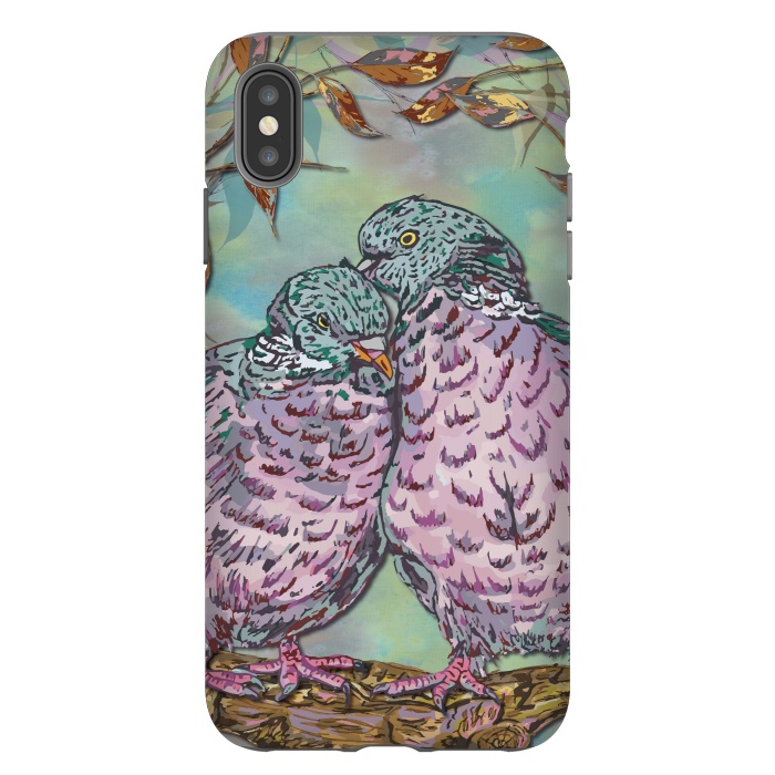 iPhone Xs Max StrongFit Loving Ring Doves by Lotti Brown