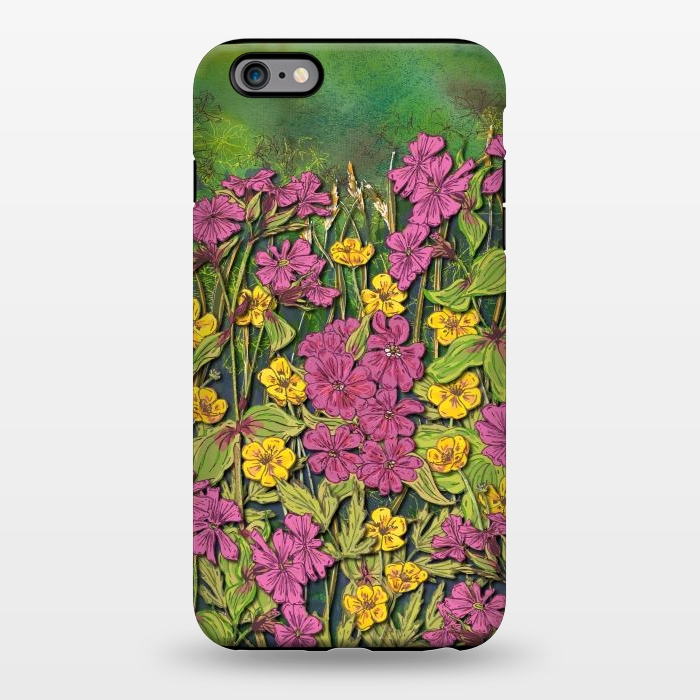iPhone 6/6s plus StrongFit Pink and Yellow Wildflowers by Lotti Brown