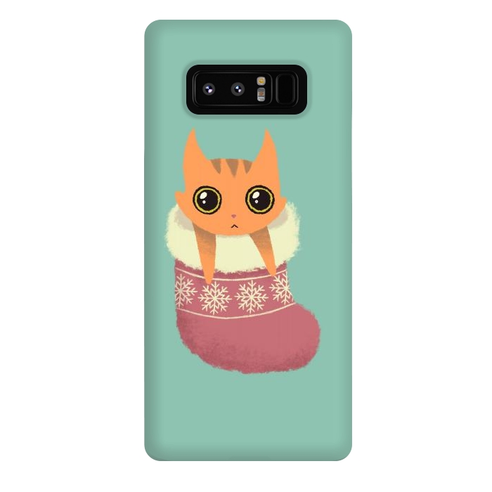 Galaxy Note 8 StrongFit Kitty xmas stocking by Laura Nagel