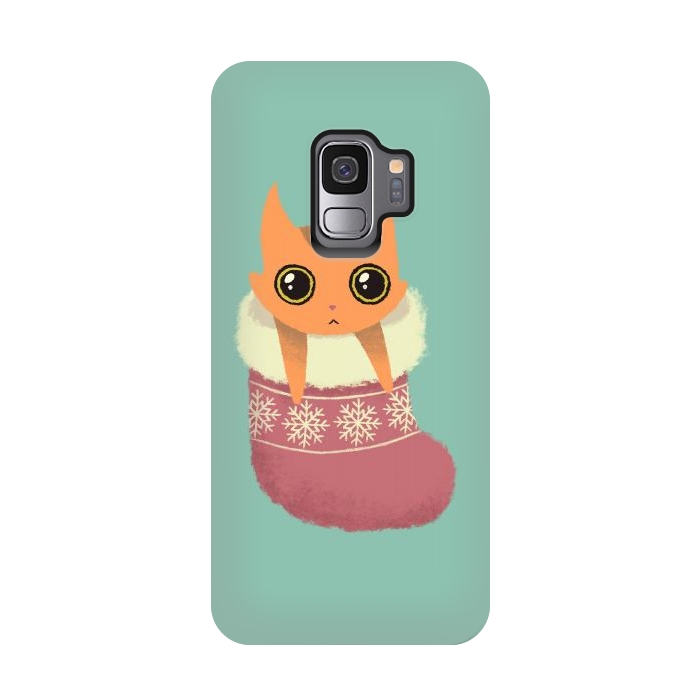 Galaxy S9 StrongFit Kitty xmas stocking by Laura Nagel