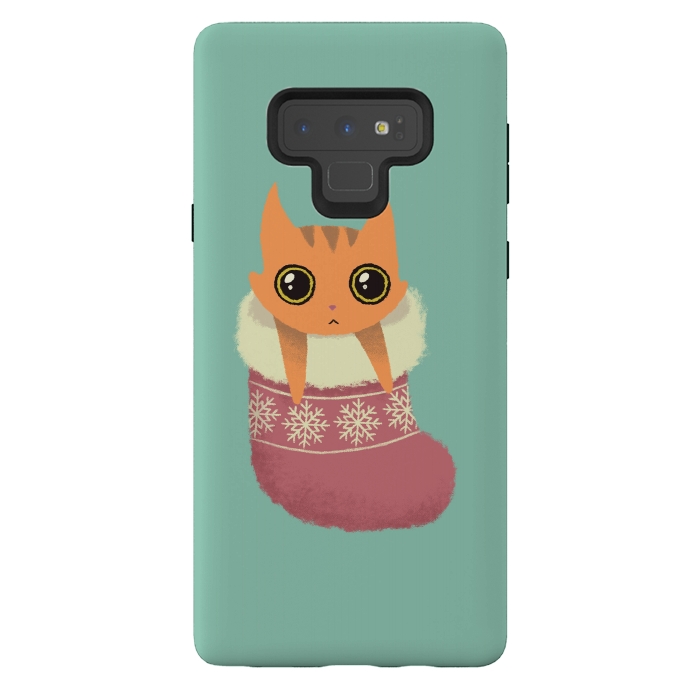 Galaxy Note 9 StrongFit Kitty xmas stocking by Laura Nagel