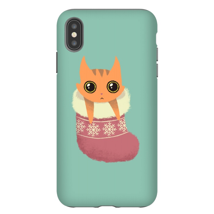 iPhone Xs Max StrongFit Kitty xmas stocking by Laura Nagel