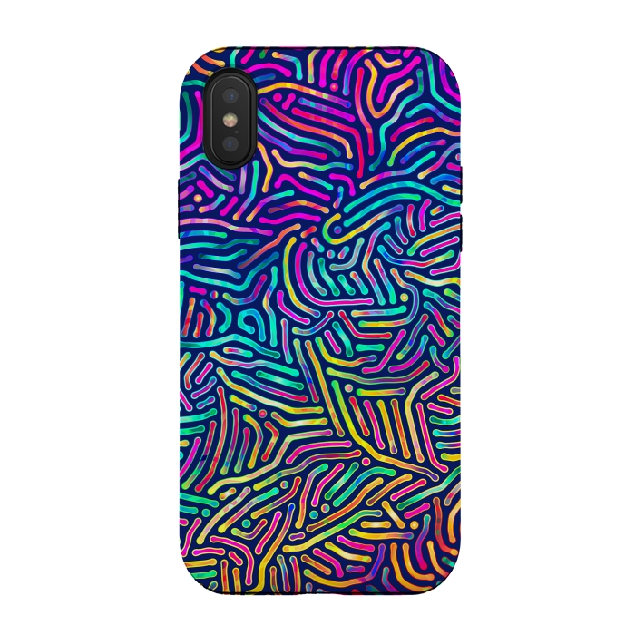 iPhone Xs / X StrongFit Colorful Puzzle Pattern by Art Design Works