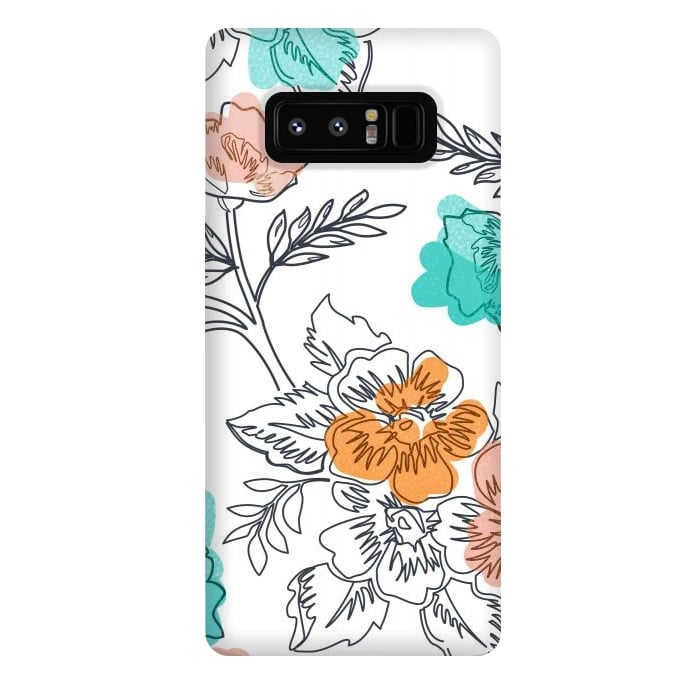 Galaxy Note 8 StrongFit Floral Thoughts by Uma Prabhakar Gokhale