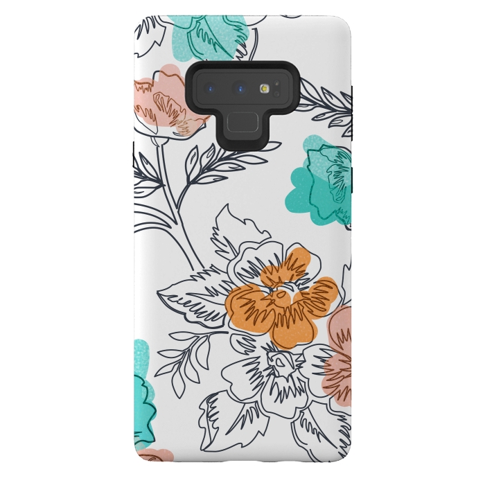 Galaxy Note 9 StrongFit Floral Thoughts by Uma Prabhakar Gokhale