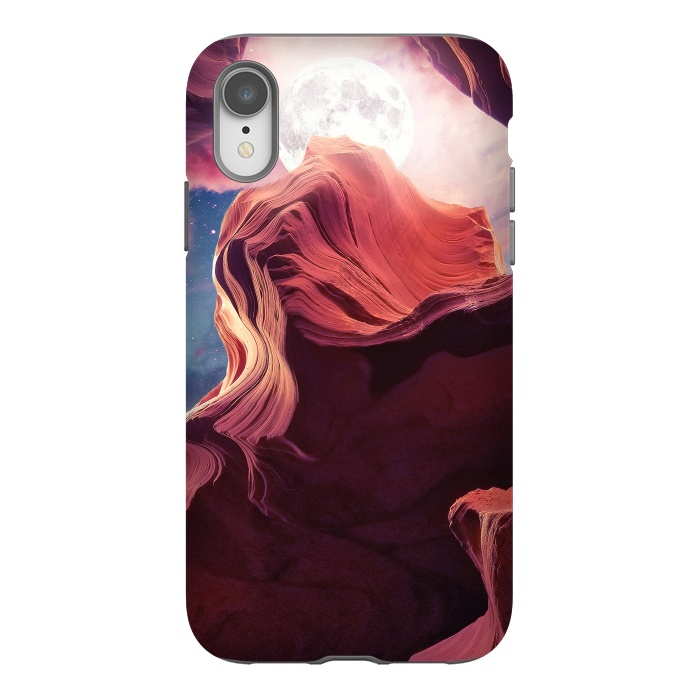 iPhone Xr StrongFit Grand Canyon with Space & Full Moon Collage II by Art Design Works