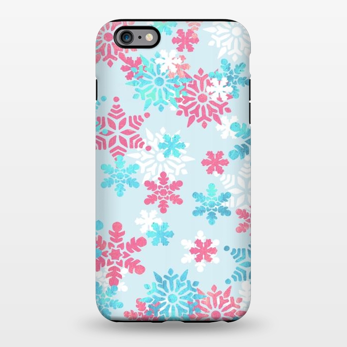 iPhone 6/6s plus StrongFit Pink blue metallic snowflakes by Oana 