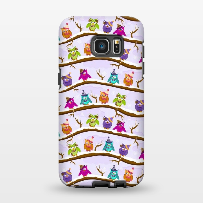 Galaxy S7 EDGE StrongFit winter owls by Ancello