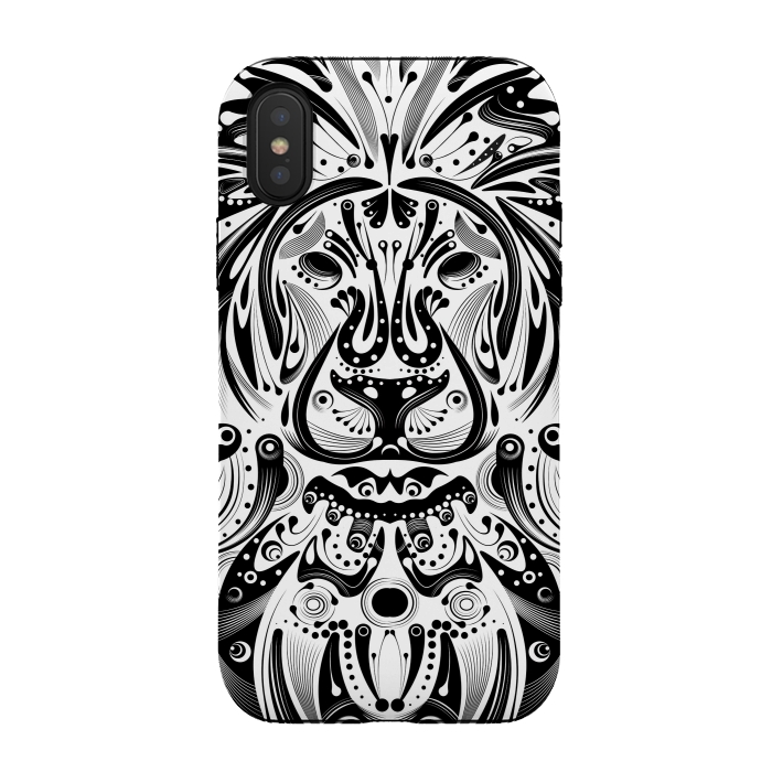 iPhone Xs / X StrongFit tribal lion by Ancello