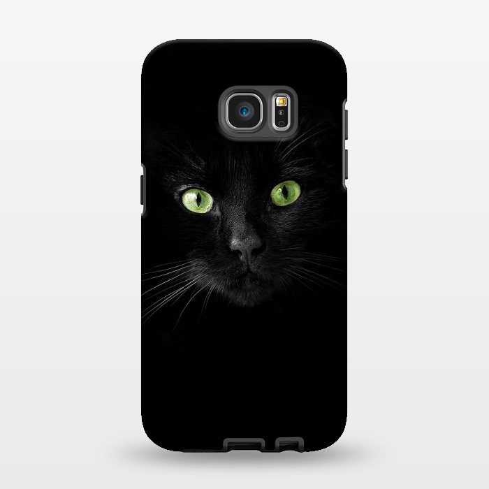 Galaxy S7 EDGE StrongFit Cat, green eyes by Bledi