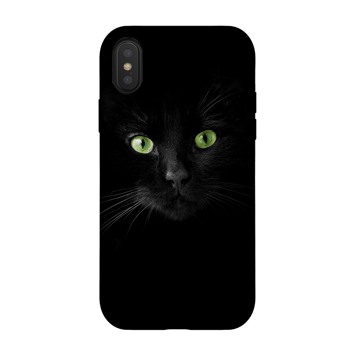 iPhone Xs / X StrongFit Cat, green eyes by Bledi