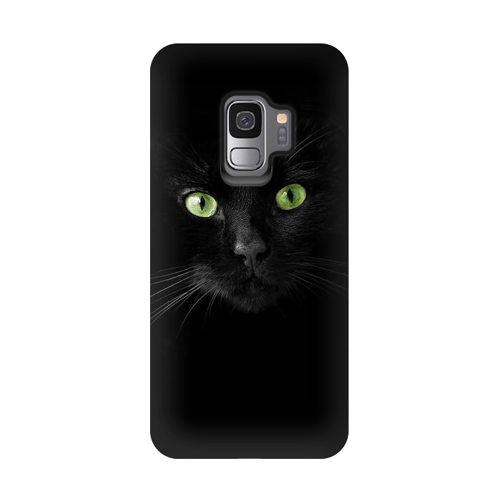 Galaxy S9 StrongFit Cat, green eyes by Bledi