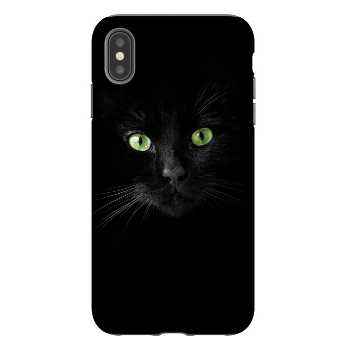 iPhone Xs Max StrongFit Cat, green eyes by Bledi