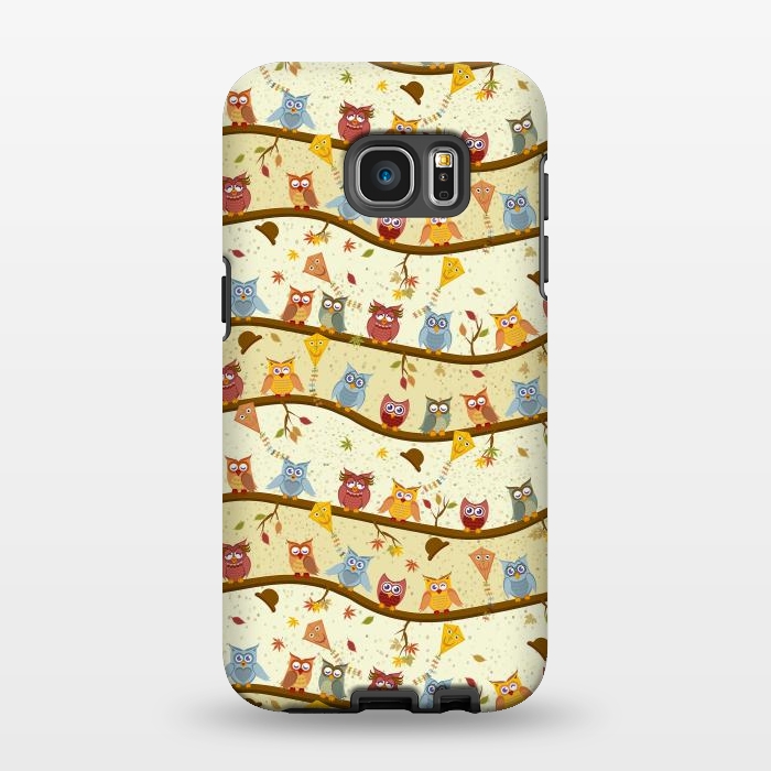 Galaxy S7 EDGE StrongFit autumn owls by Ancello