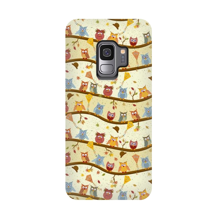 Galaxy S9 StrongFit autumn owls by Ancello