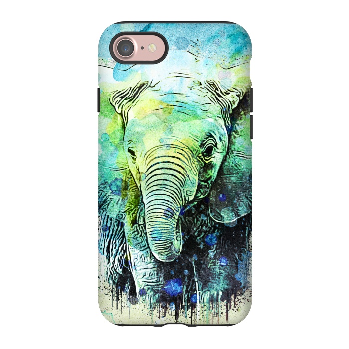 iPhone 7 StrongFit watercolor elephant by Ancello