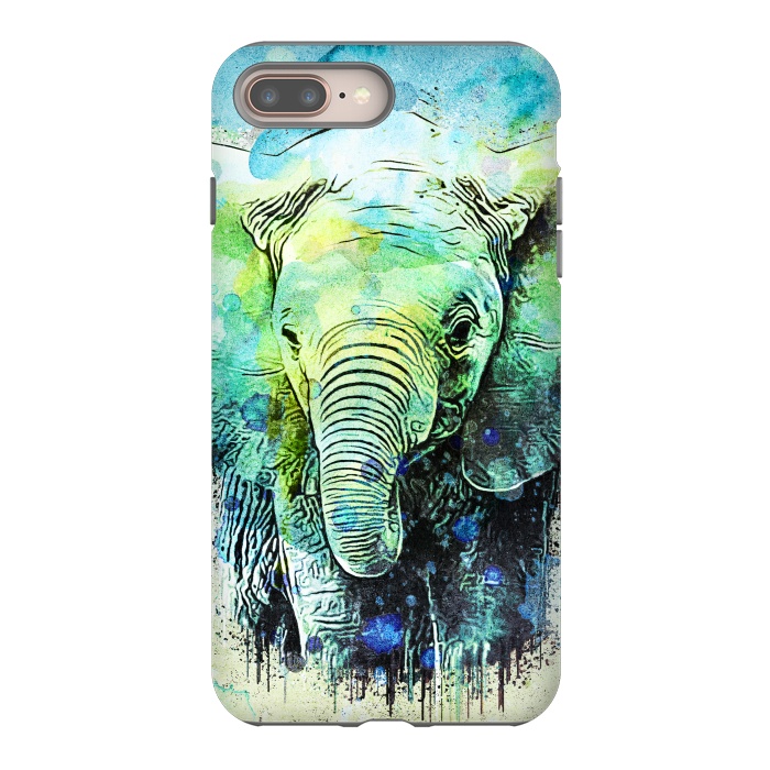 iPhone 7 plus StrongFit watercolor elephant by Ancello