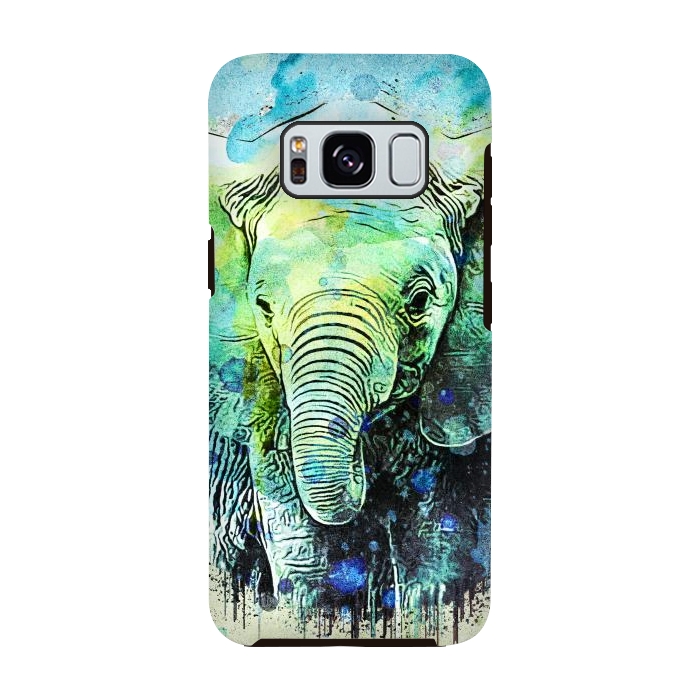 Galaxy S8 StrongFit watercolor elephant by Ancello