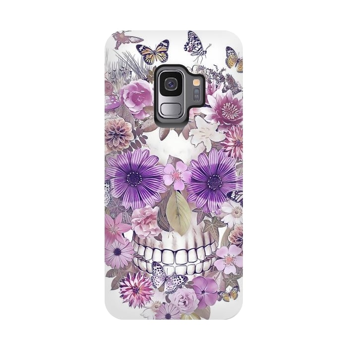 Galaxy S9 StrongFit flower skull by Ancello