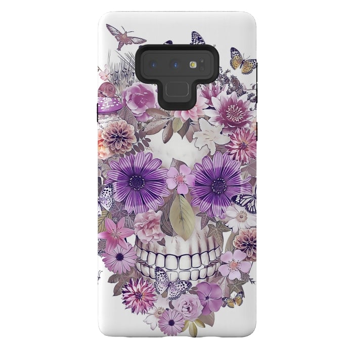 Galaxy Note 9 StrongFit flower skull by Ancello