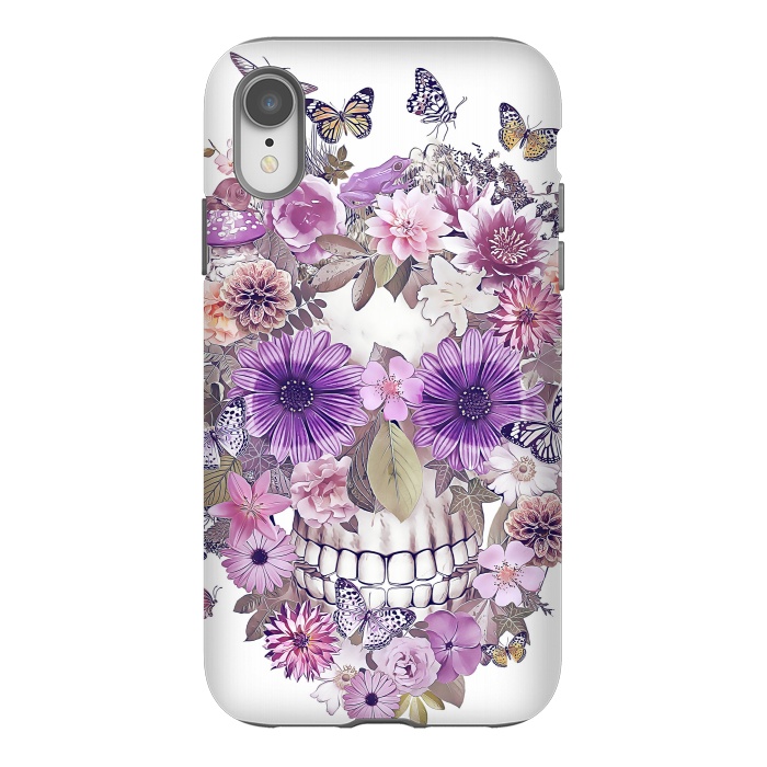 iPhone Xr StrongFit flower skull by Ancello