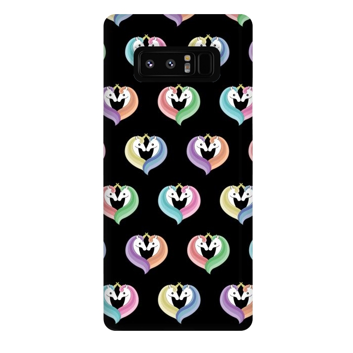 Galaxy Note 8 StrongFit unicorn heart pattern by Laura Nagel