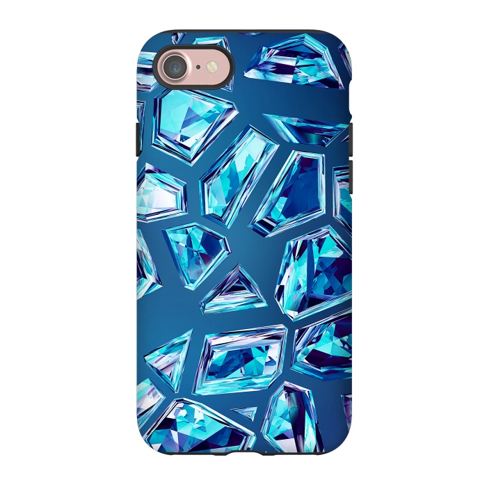iPhone 7 StrongFit Blue Shattered Crystals by Art Design Works