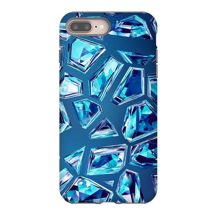 iPhone 7 plus StrongFit Blue Shattered Crystals by Art Design Works